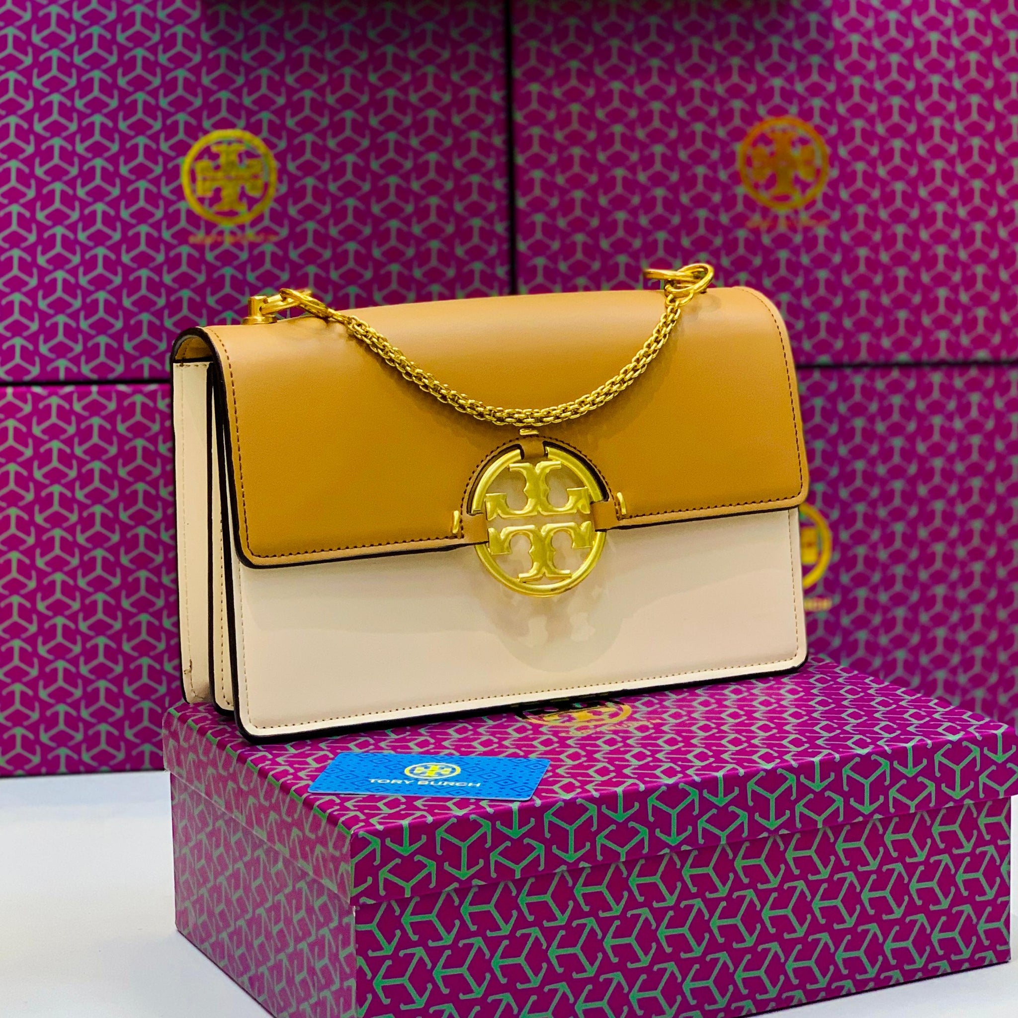 Tory Burch Leather Miller Flap Shoulder Bag