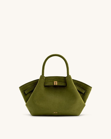 JWPEI Hana Mini Faux Suede Tote Bag - Dark Olive