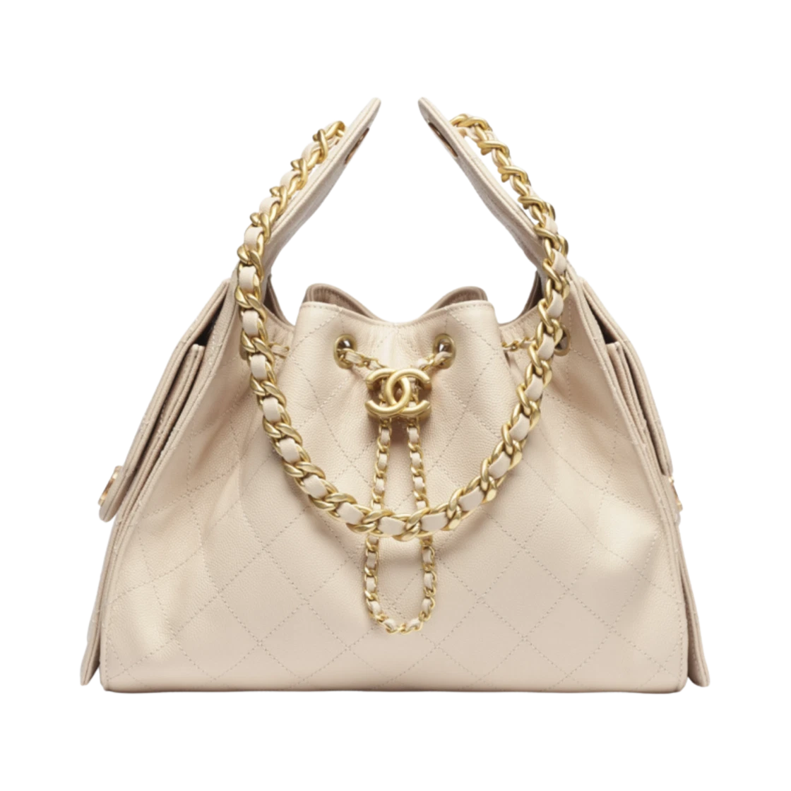 Chanel 25 Small Handbag Grained Calfskin & Gold Beige