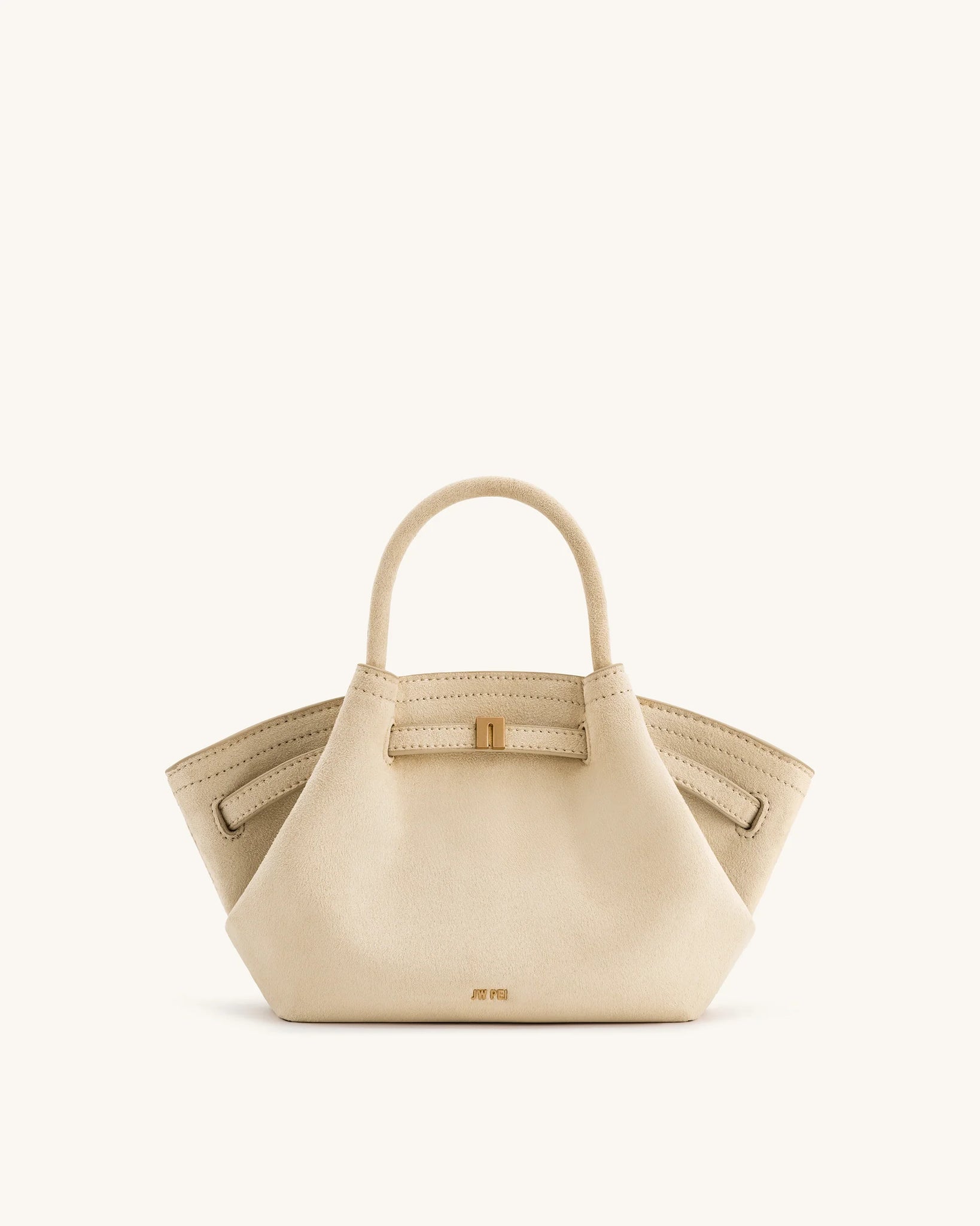 JWPEI Hana Mini Faux Suede Tote Bag - Off White
