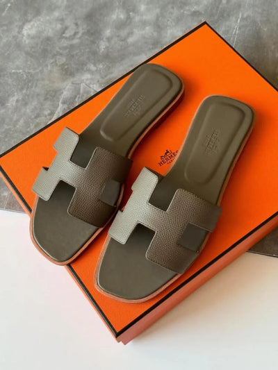 Hermes Oran Sandals Brown