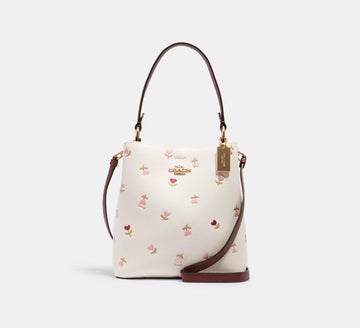Coach Small Town Bucket Bag With Heart Floral Print