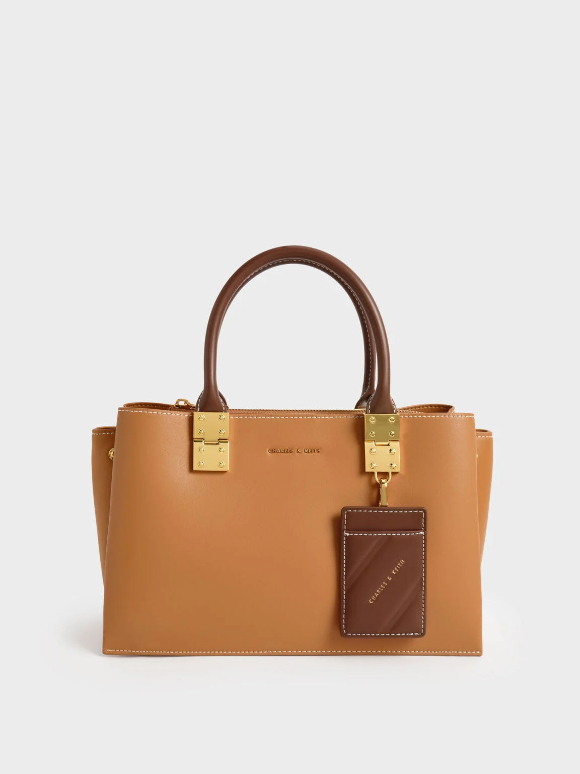 Charles & Keith Large Double Handle Handbag - Pumpkin