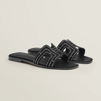 Oran sandal noir / argent hover