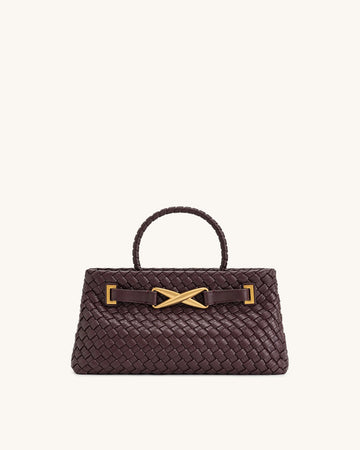JW PEI Elora Woven Tote Bag - Deep Burgundy
