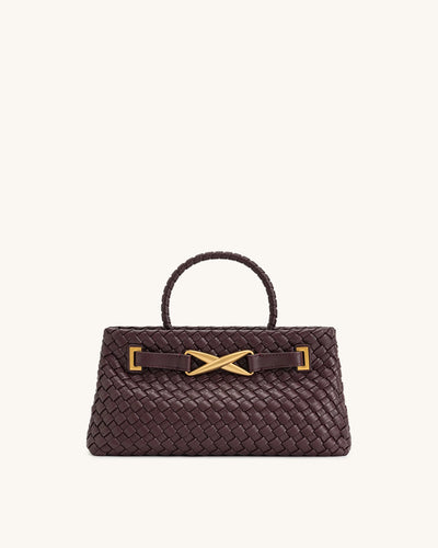 JW PEI Elora Woven Tote Bag - Deep Burgundy