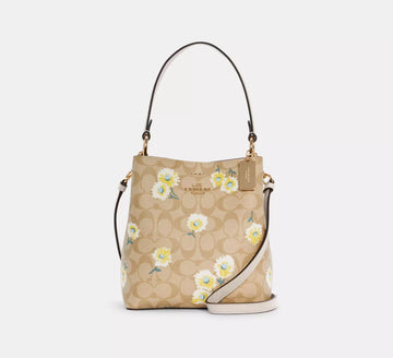 Coach Small Town Bucket Bag In Signature Canvas With Daisy Print
