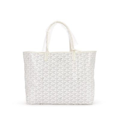Goyard White Goyardine Canvas and Chevroches Calfskin Saint Louis PM Tote hover