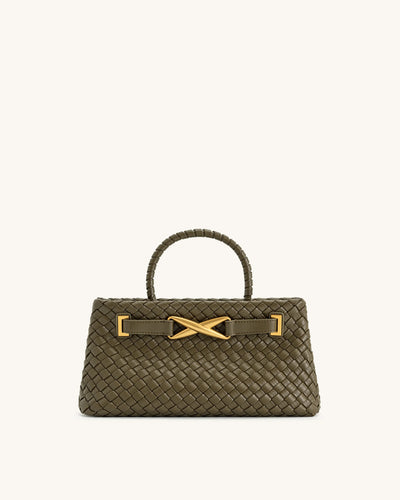JW PEI Elora Woven Tote Bag - Dark Olive