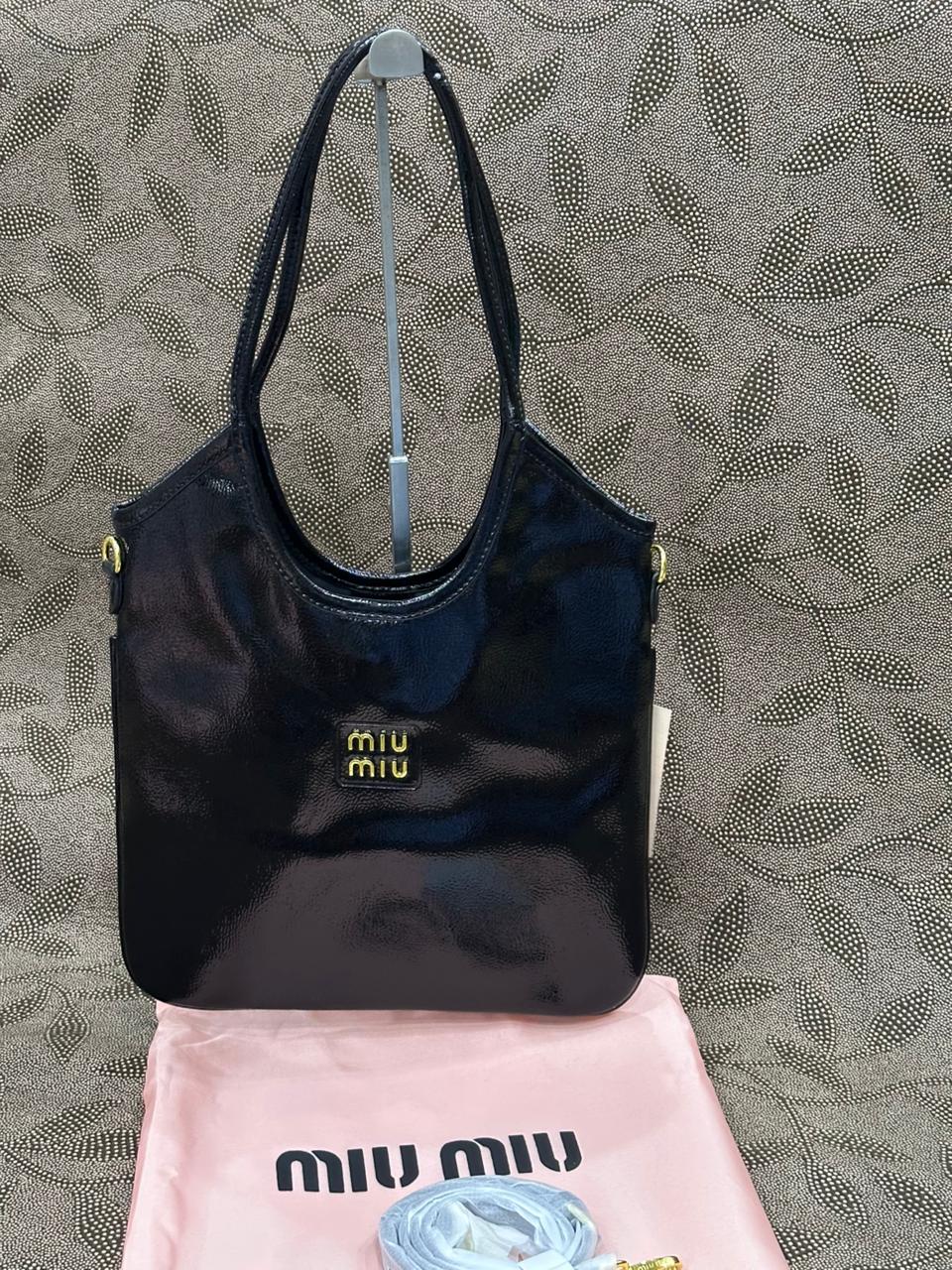 Miu Miu Patent Naplak Leather Ivy Tote Bag