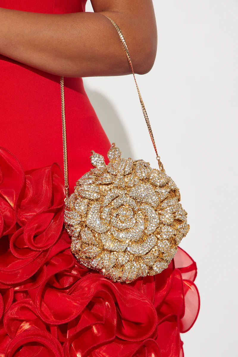 Rosé Queen Clutch – Gold