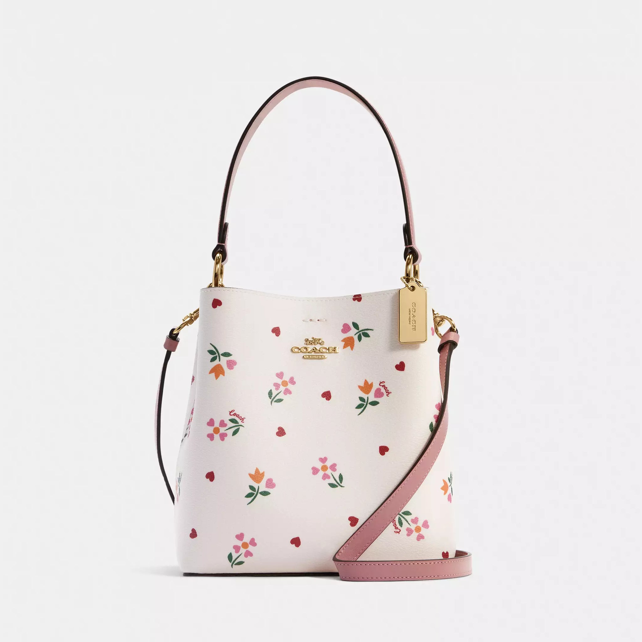 Coach Small Town Bucket Bag With Heart Petal Print