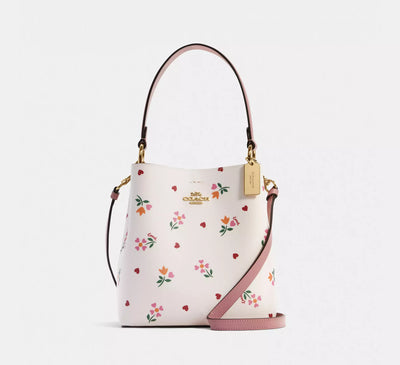 Coach Small Town Bucket Bag With Heart Petal Print