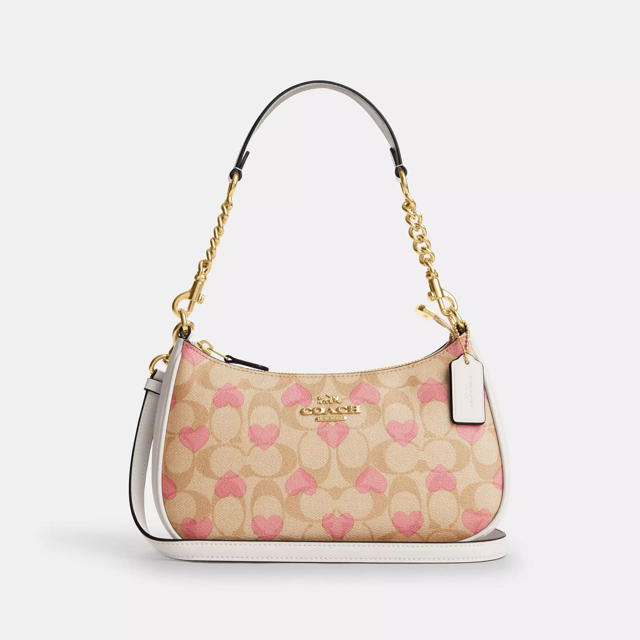 Coach Teri Shoulder Bag In Signature Canvas With Heart Print
