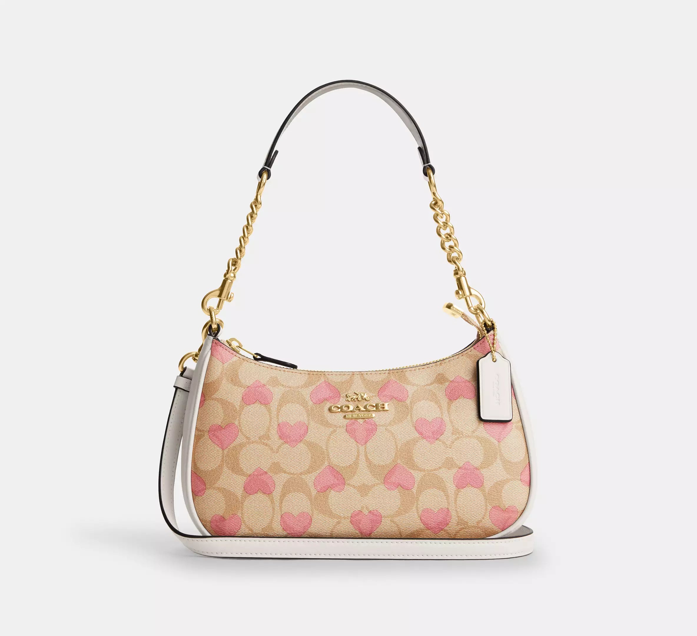 Coach Teri Shoulder Bag In Signature Canvas With Heart Print