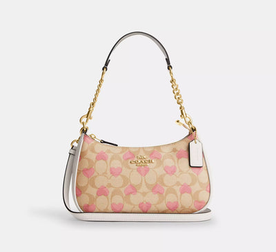 Coach Teri Shoulder Bag In Signature Canvas With Heart Print