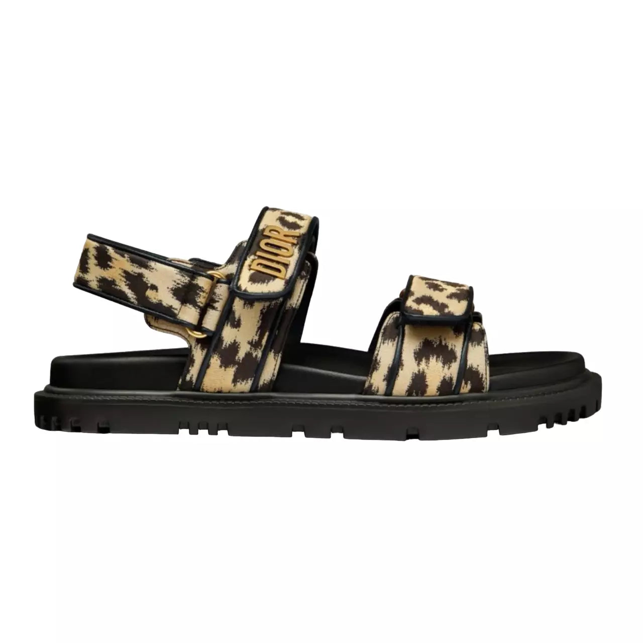 Christian Dior – Act Dway Sandals (Black & Gold Leopard)