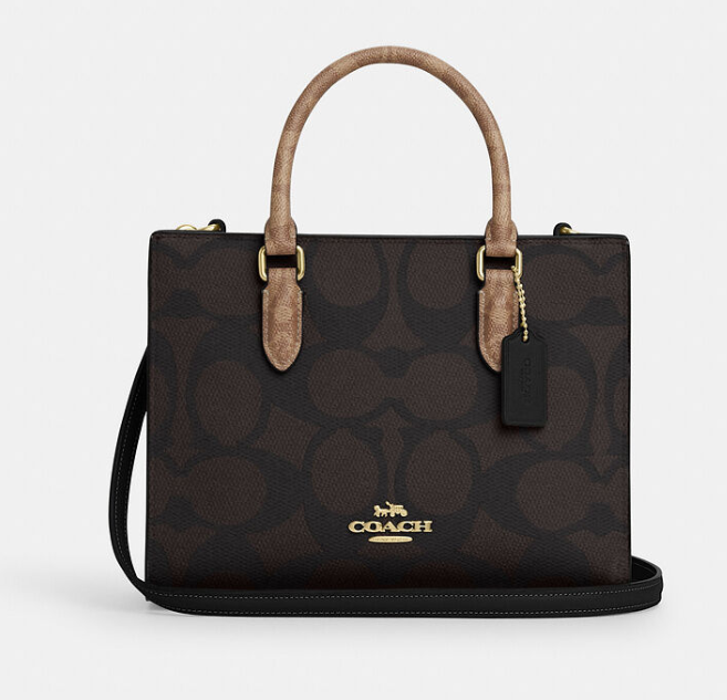 Coach Maggie Small Tote Bag In Blocked Signature Canvas