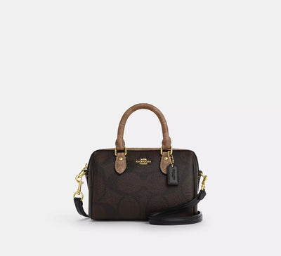 Coach Mini Rowan Crossbody Bag In Blocked Signature Canvas