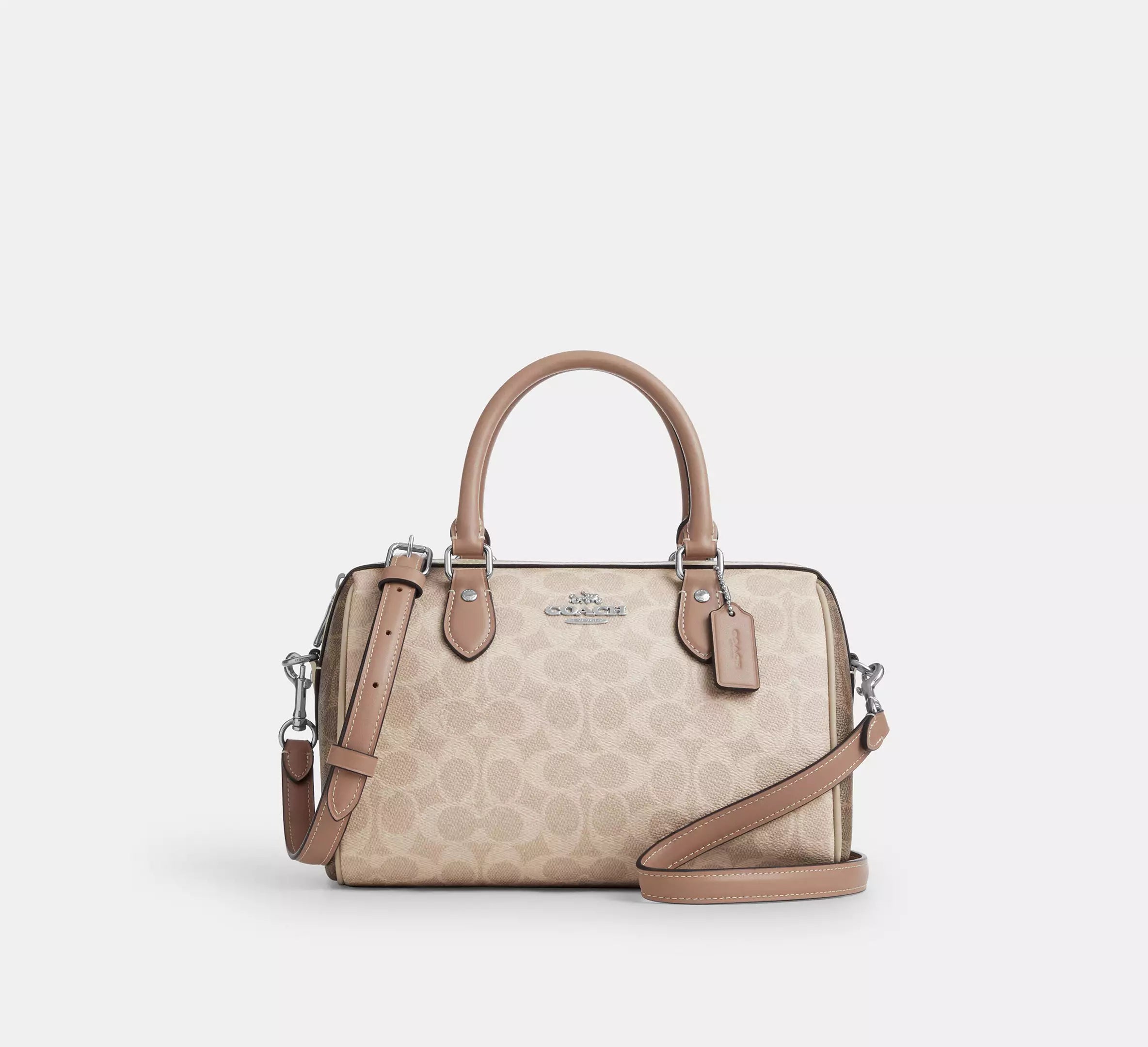 Coach Rowan Satchel Bag In Blocked Signature Canvas