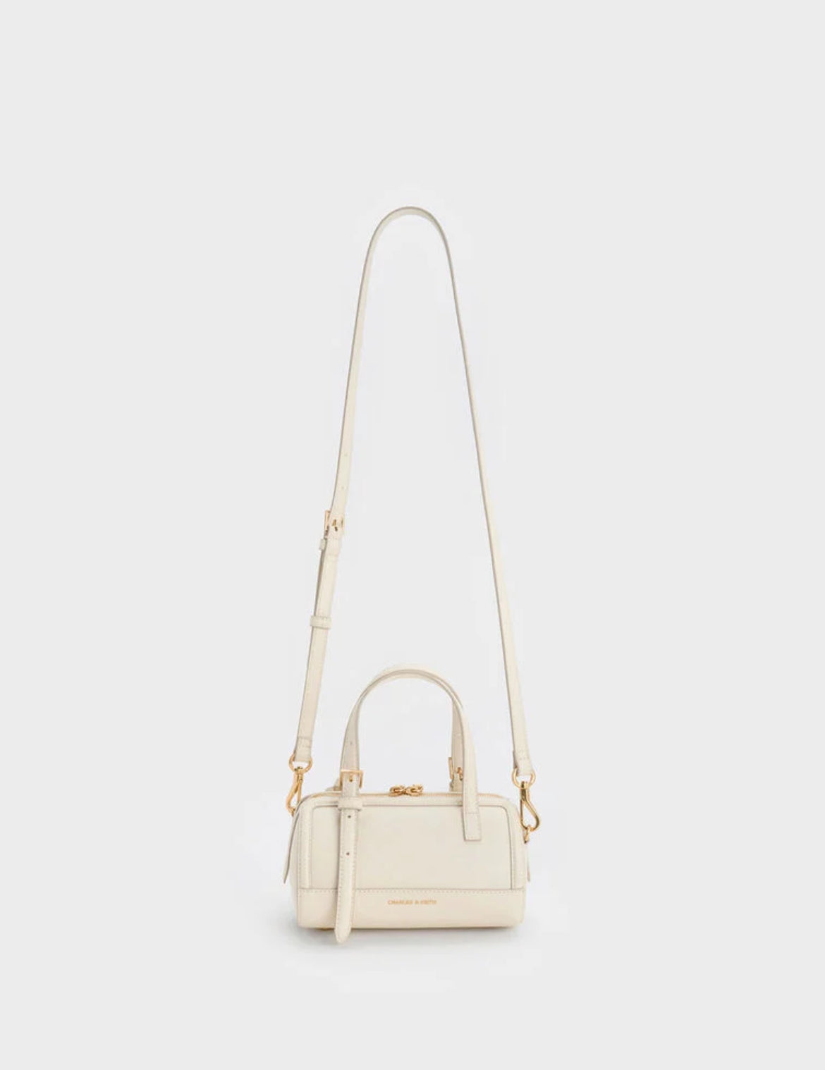Charles & Keith Enola Bowling Bag - Cream
