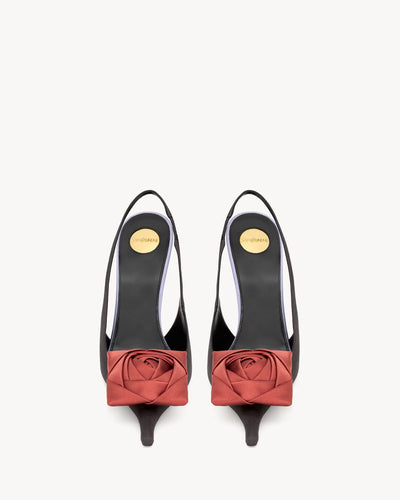 YSL AMALIA slingback pumps in satin crepe hover