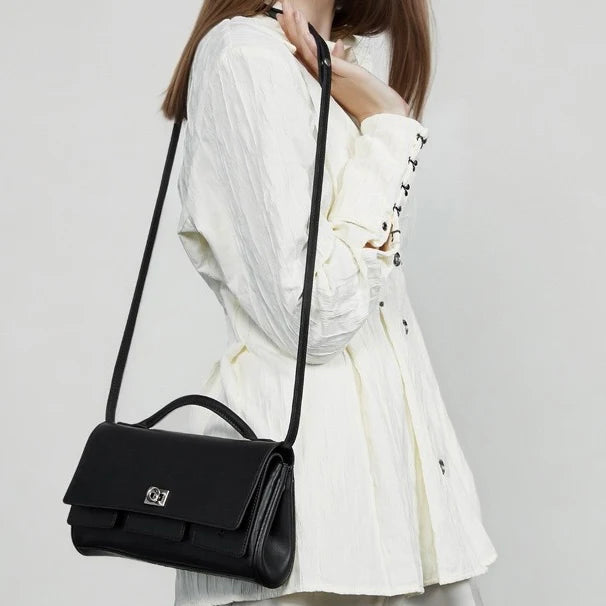 Balenciaga Genuine Leather Designer Lock Clasp Shoulder Handbag