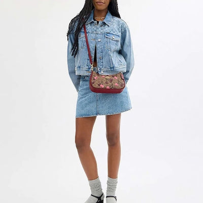 COACH Teri 2 way Cherry Print Shoulder Bag In Signature Canvas hover
