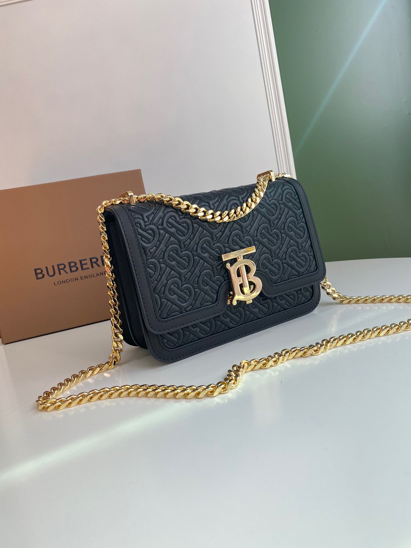 Burberry Mini TB Quilted Crossbody Bag