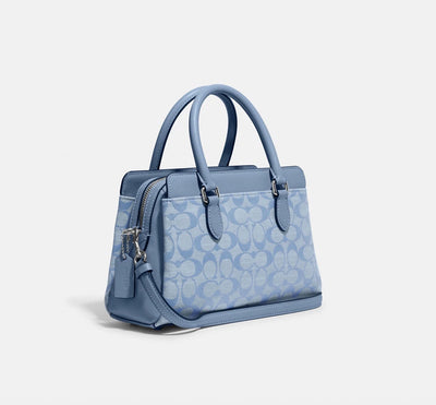 Coach Darcie Carryall In Signature Chambray Silver/Cornflower Multi hover