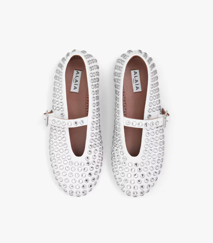 Alaia strass lambskin ballet flats
