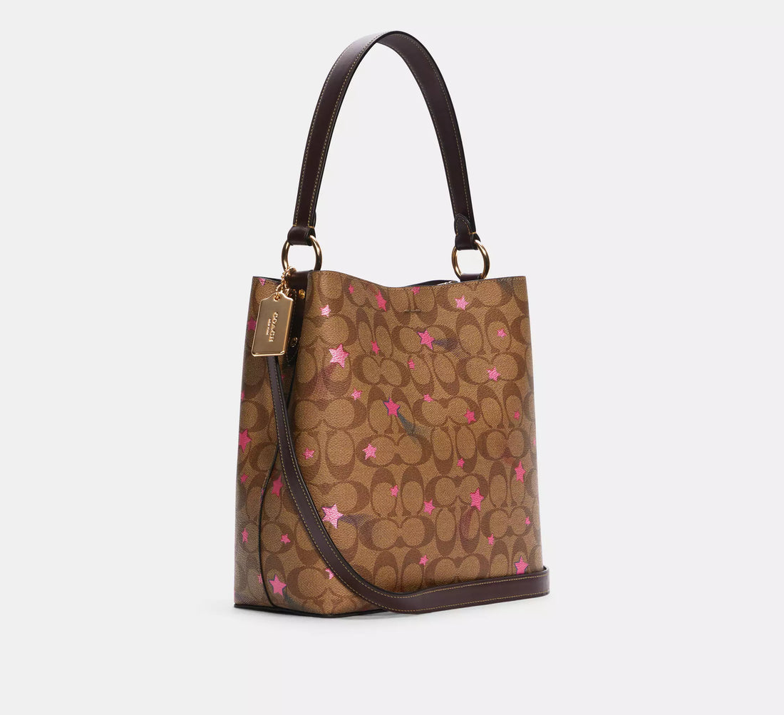 Coach Town Bucket Bag In Signature Canvas With Disco Star Print