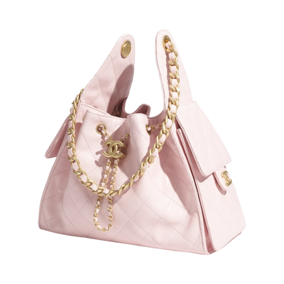 Chanel 25 Small Handbag Grained Calfskin & Gold Light Pink hover