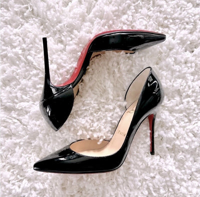 CHRISTIAN LOUBOUTIN Iriza 100 Black D’Orsay Pointy Toe Pumps 36 hover