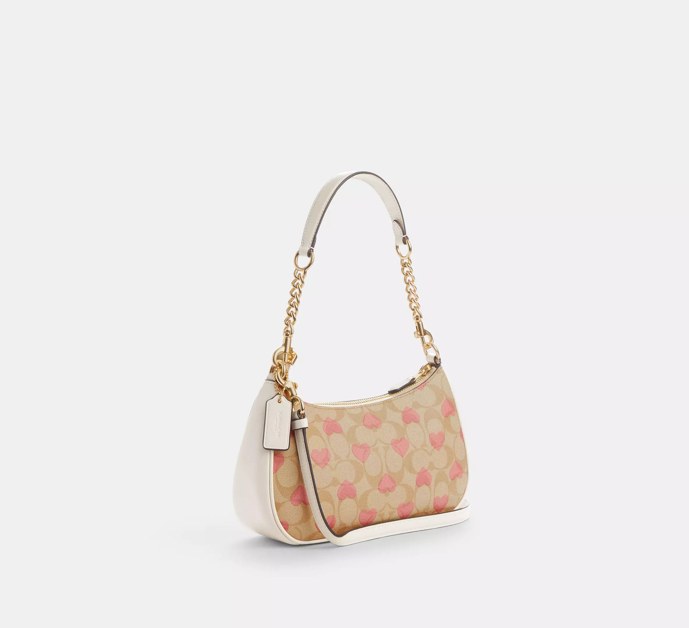Coach Teri Shoulder Bag In Signature Canvas With Heart Print