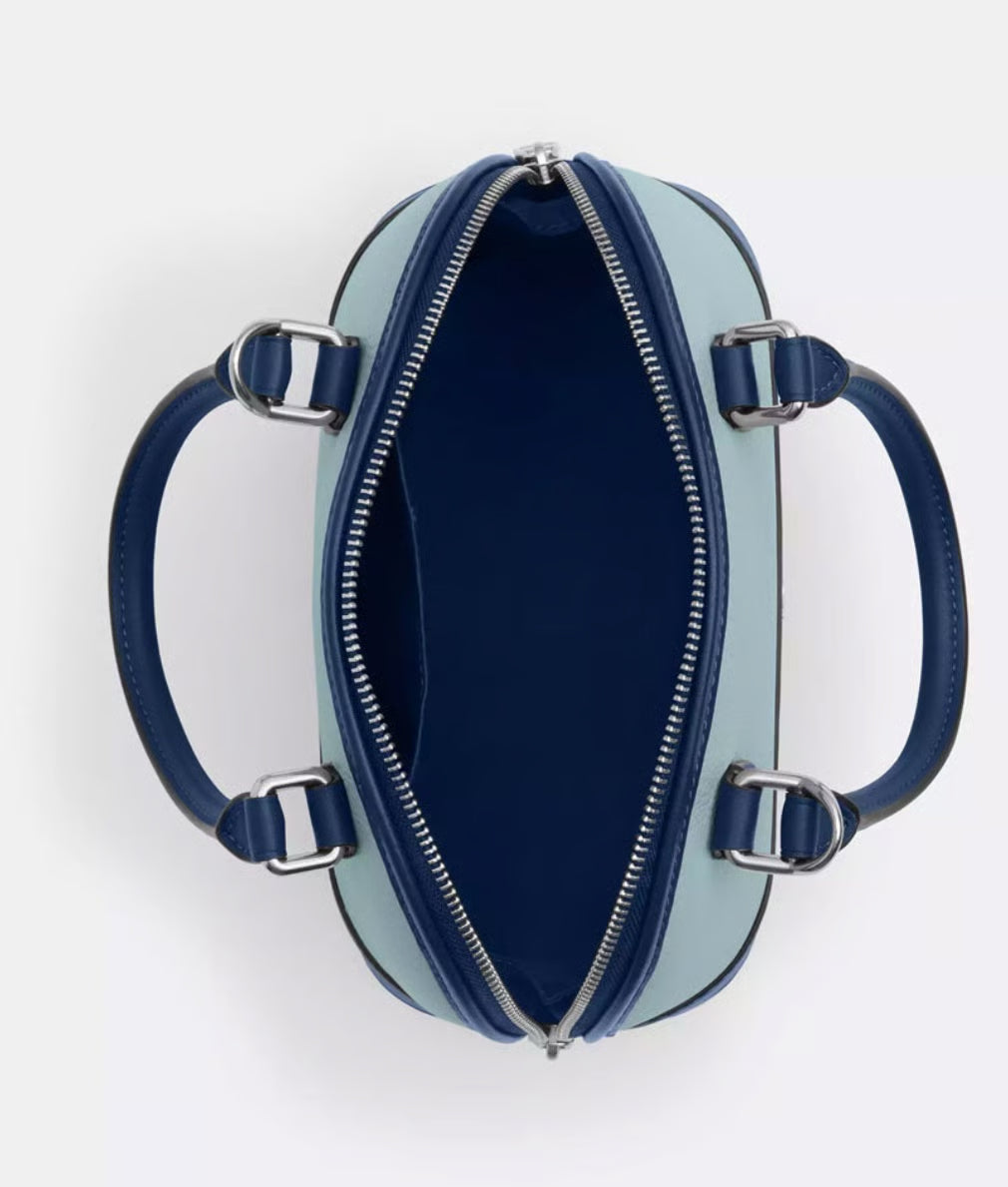 COACH Sabrina Satchel Bag in Colorblock – Light/Deep Blue