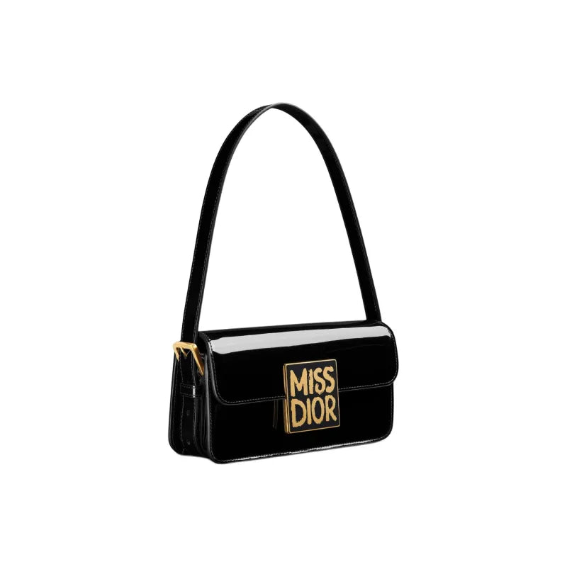 DIOR Miss Dior Patent Leather Calfskin Handbag Shoulder Bag