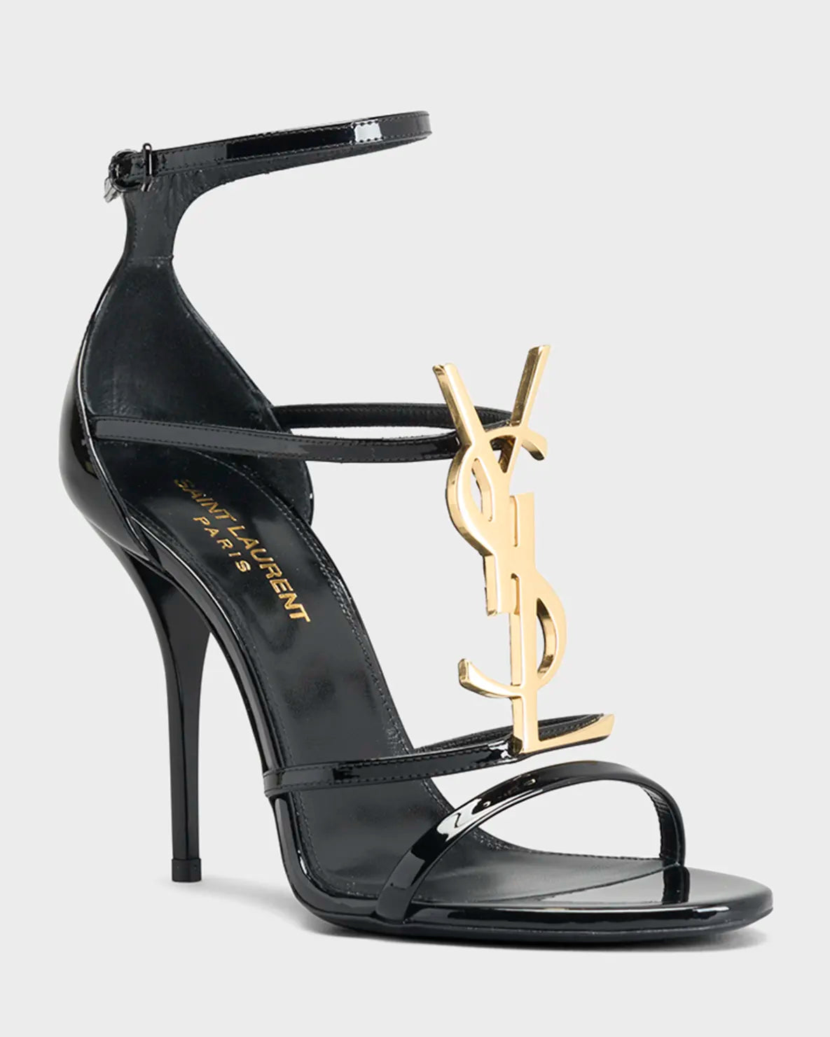 Saint Laurent Cassandra YSL Medallion Stiletto Sandals