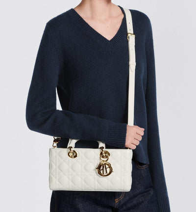 DIOR Small Lady D-Joy Bag Ivory Cannage Lambskin hover