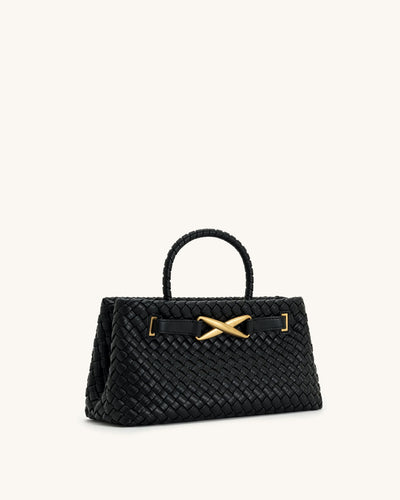 JW PEI Elora Woven Tote Bag - Black hover