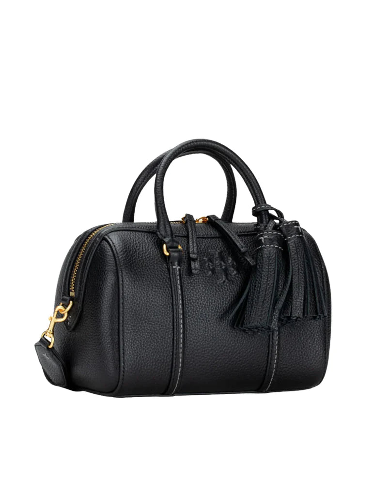Tory Burch Thea Mini Leather Satchel Crossbody In Black
