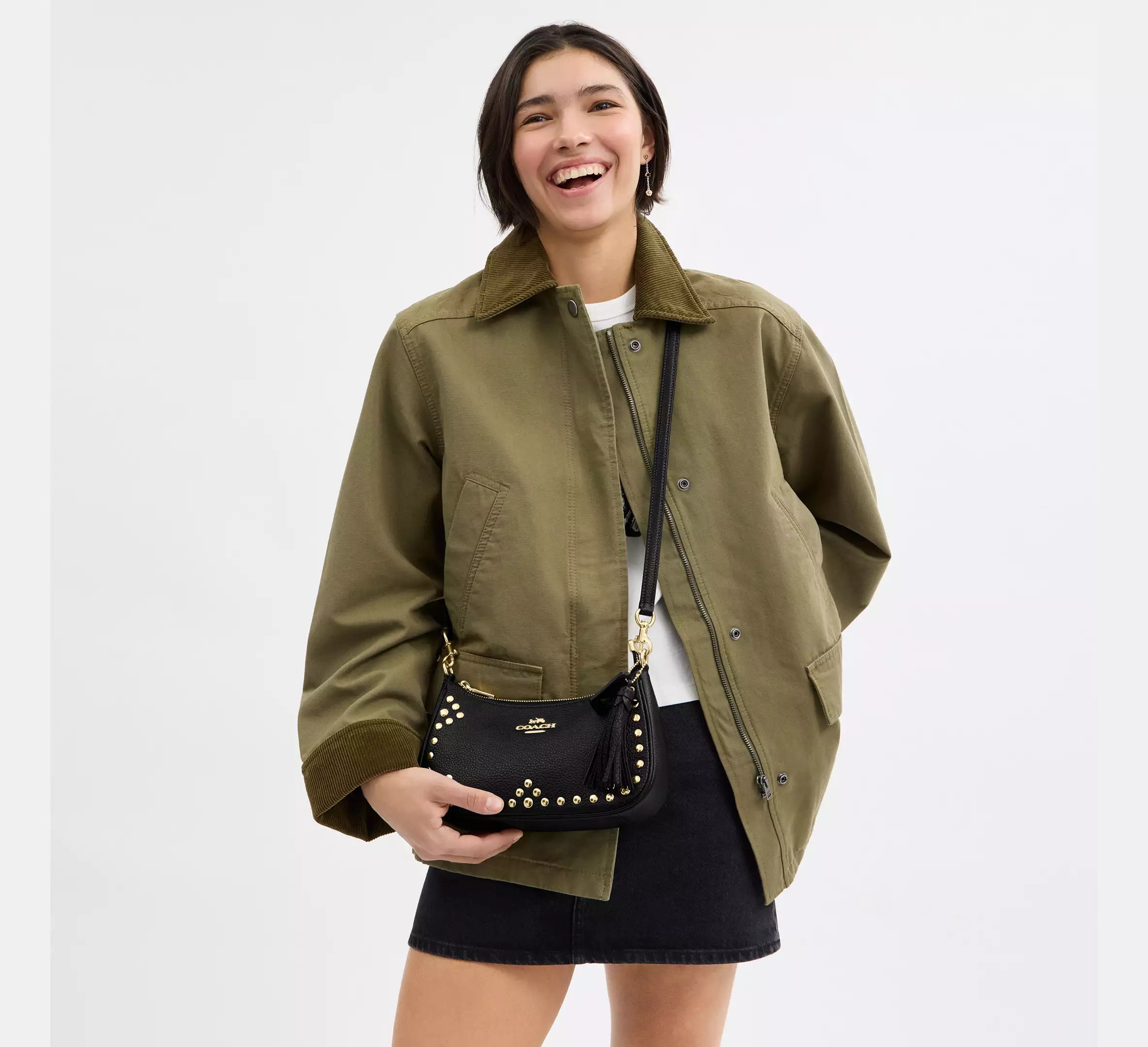Coach Teri Shoulder Bag With Rivets