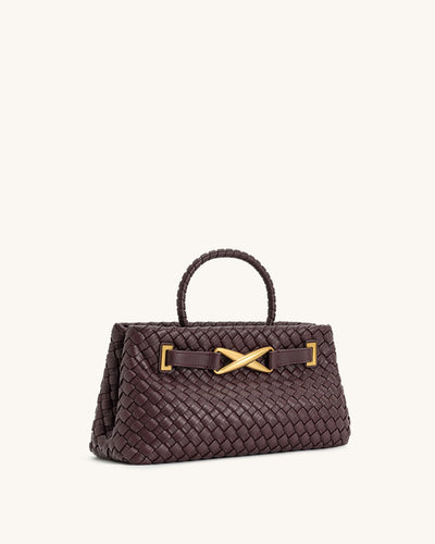 JW PEI Elora Woven Tote Bag - Deep Burgundy hover
