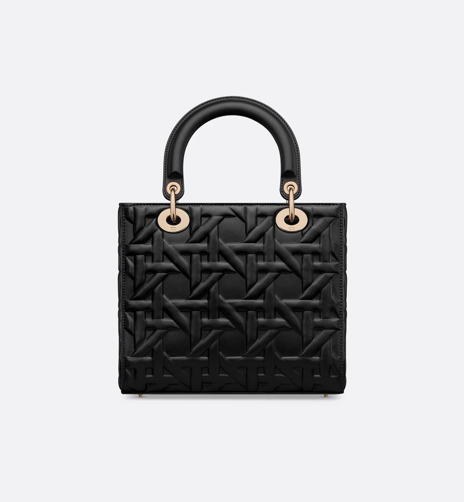 Medium Lady Christian Dior Bag in black Cannage lambskin.