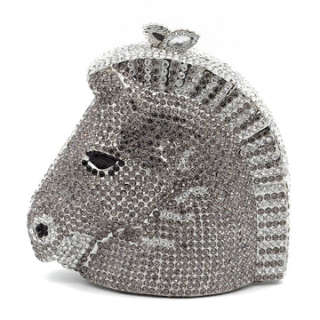 Crystal Horse Head Equestrian Clutch Purse