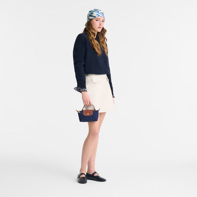 Le Pliage Original Pouch with handle Navy - Recycled canvas