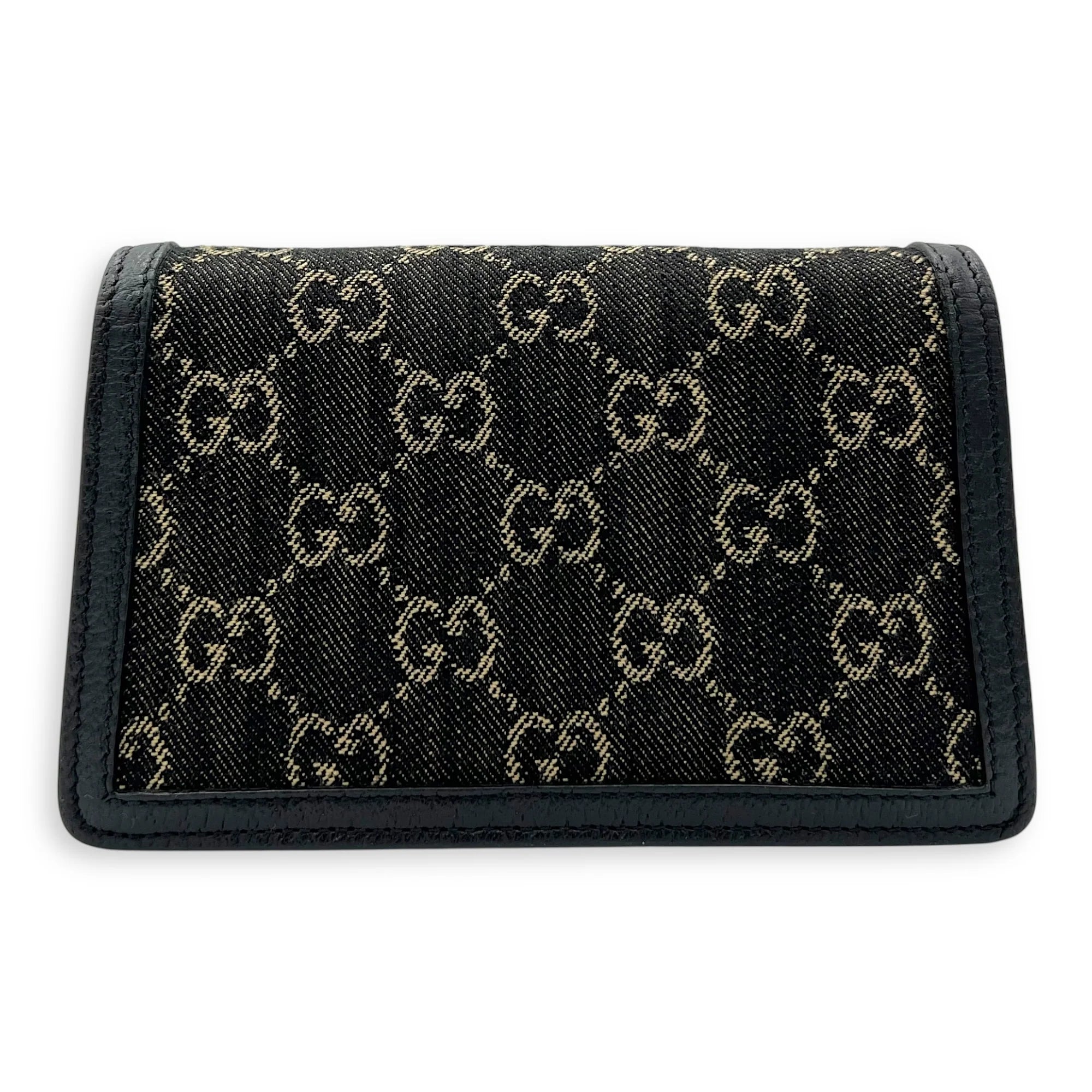 Gucci Dionysus Super Mini Black Crossbody Bag in Canvas, Silver hardware