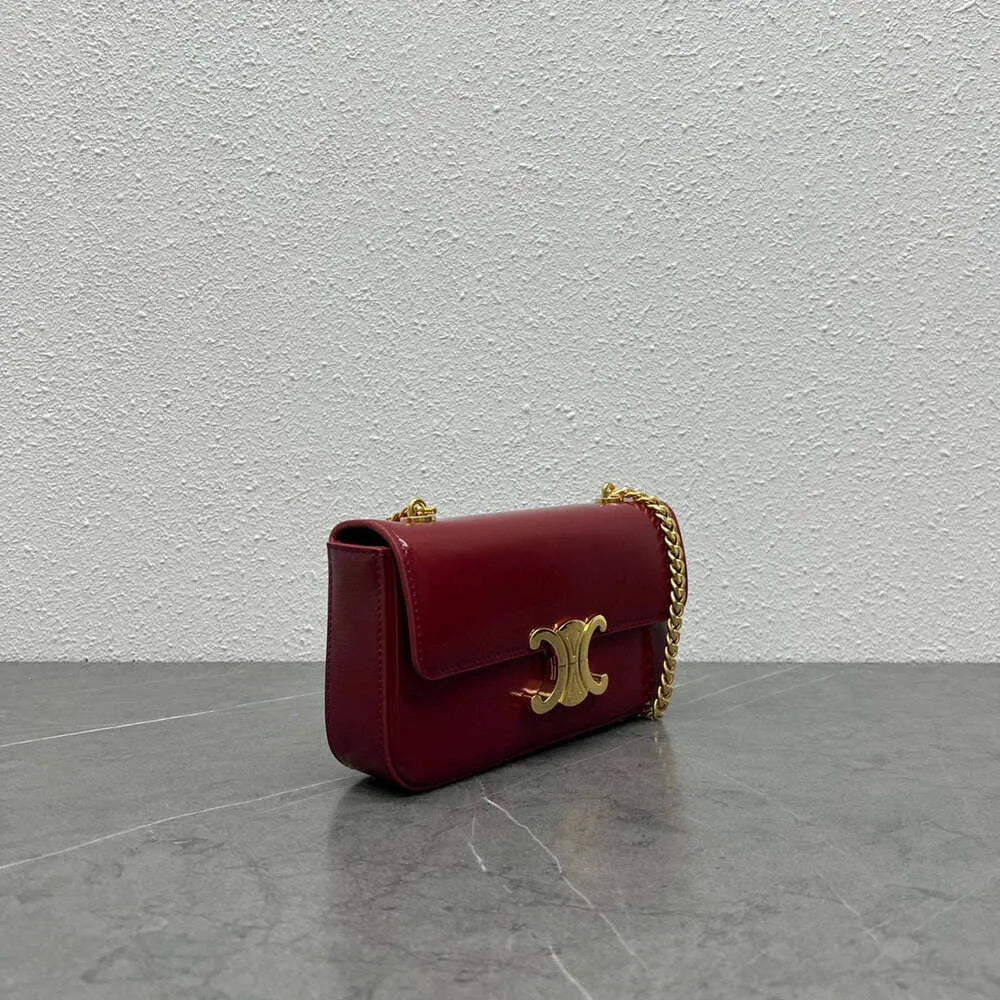 Celine CHAIN SHOULDER BAG CLAUDE - LIGHT BURGUNDY