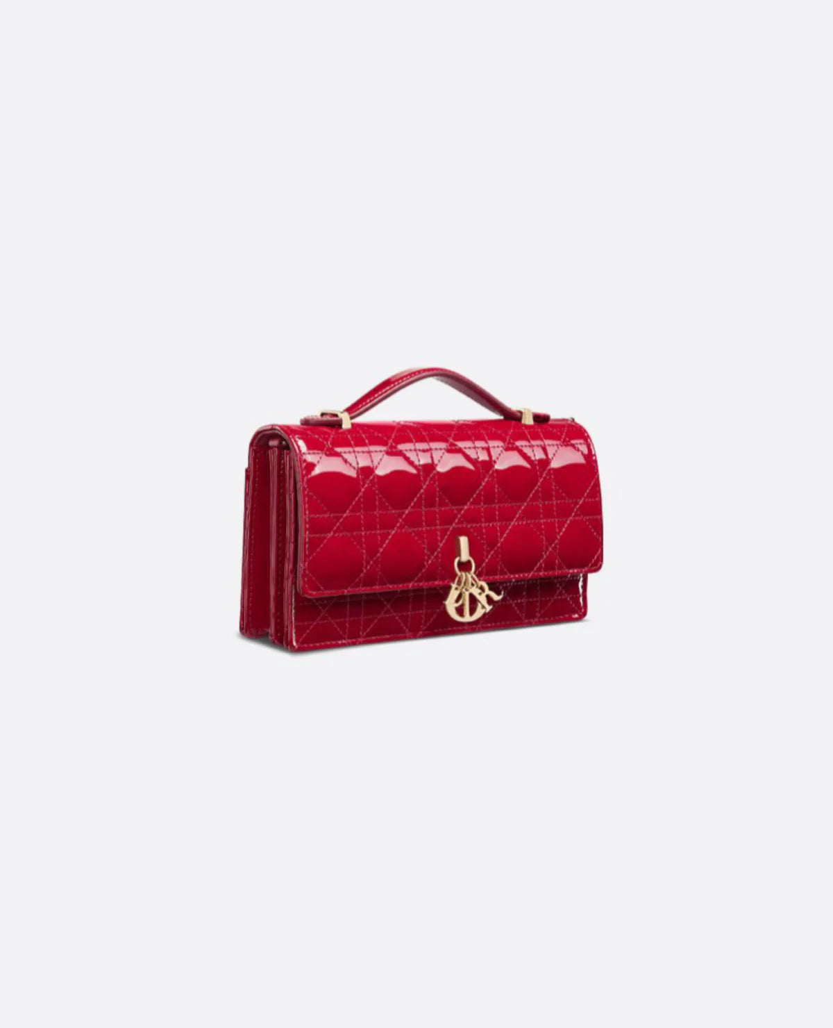 Dior Mini Bag Cherry Red Patent Cannage Calfskin