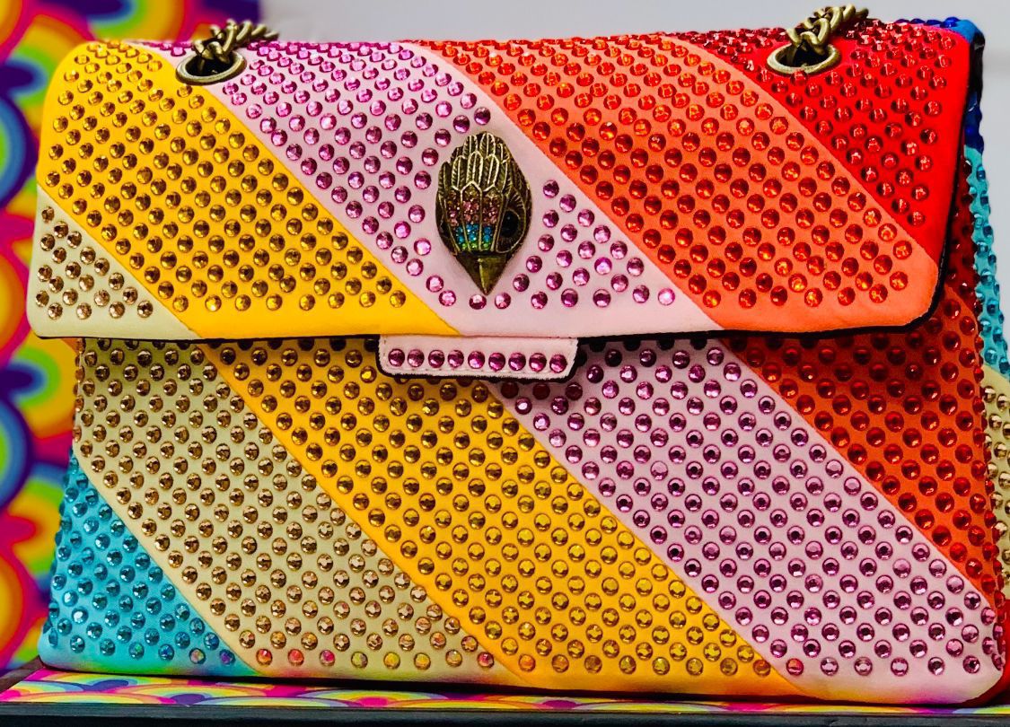 Kurt Geiger Official Model Bag for Women (blue+yellow+pink
